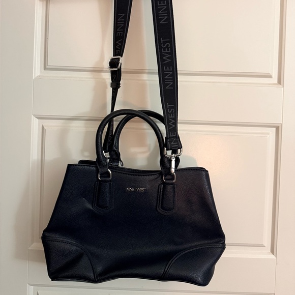 Nine West Handbags - Nine West Black Shoulder Bag with Thick Logo Strap